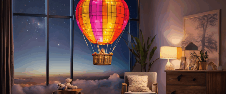 Veilleuse montgolfière : décoration poétique pour nurserie