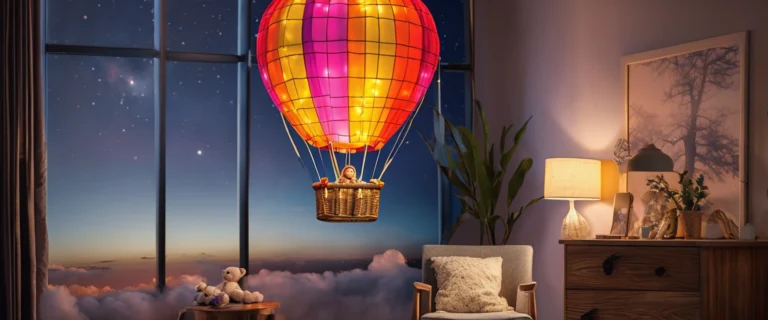Veilleuse montgolfière : décoration poétique pour nurserie